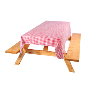 Nappe rectangulaire à carreaux rouges et blancs – Image 2