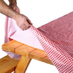 Nappe rectangulaire à carreaux rouges et blancs – Image 5